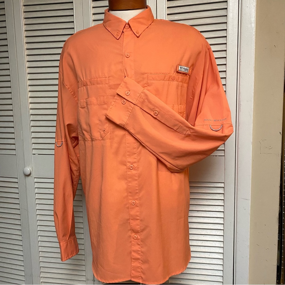 Columbia PFG Size XL Omni Shade Long Sleeve Peach Color